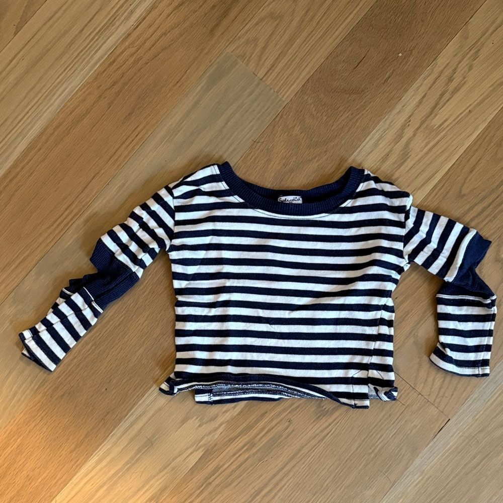 Splendid Navy and White Striped Long Sleeve Tee